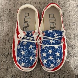 Youth Kids Hey Dude Wendy Star Spangled Shoes Size 11